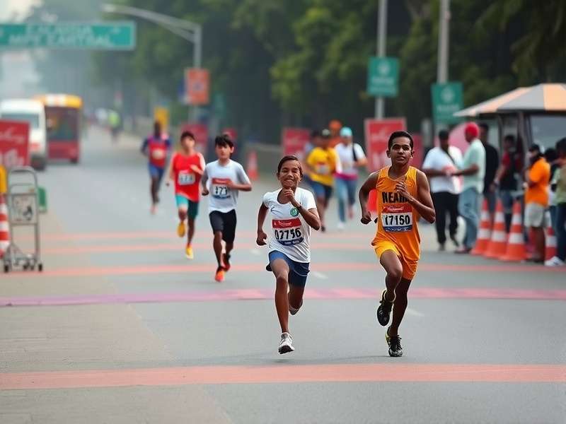 Indian Players Competing in Margao Mini Marathoners